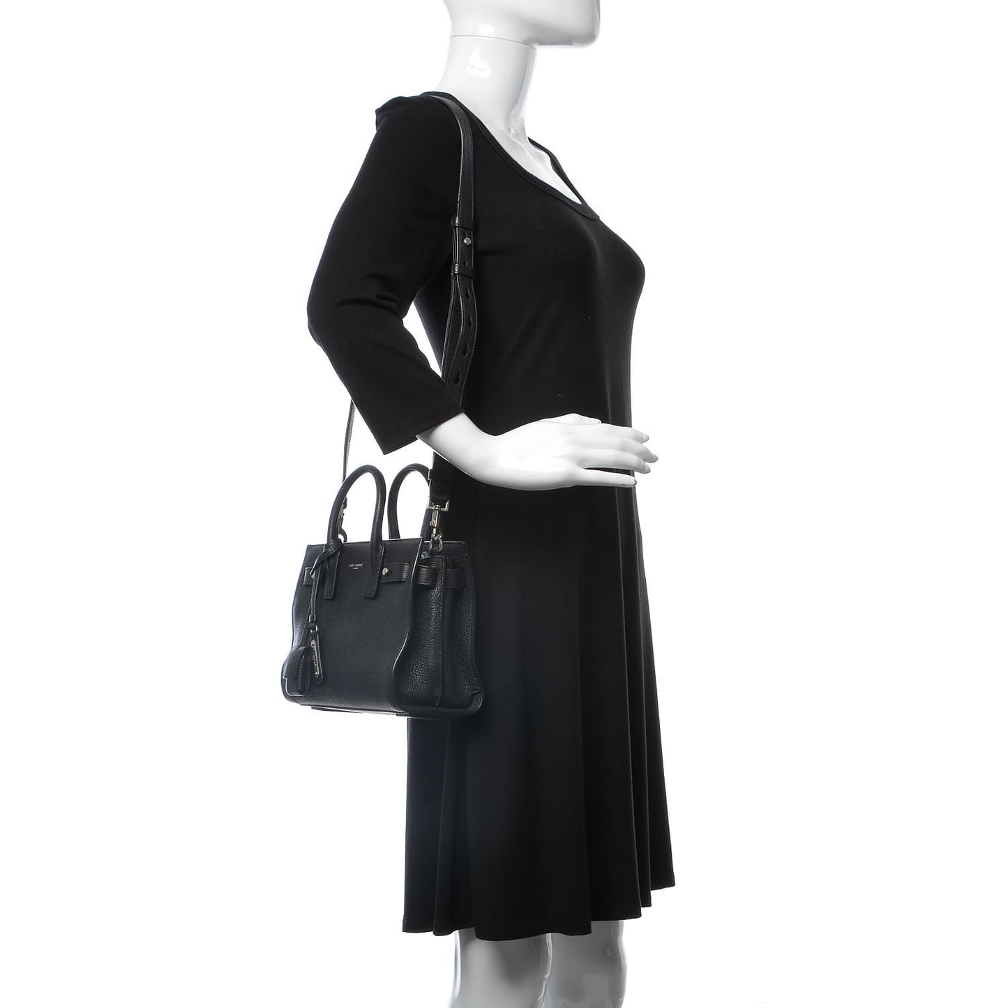 Grained Calfskin Nano Sac De Jour Souple Black