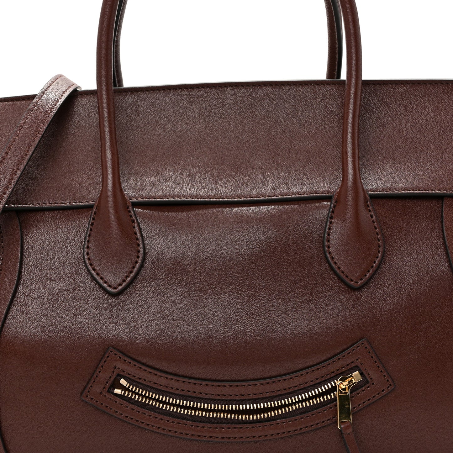Supple Shiny Lambskin Medium Smiling New Luggage Brick