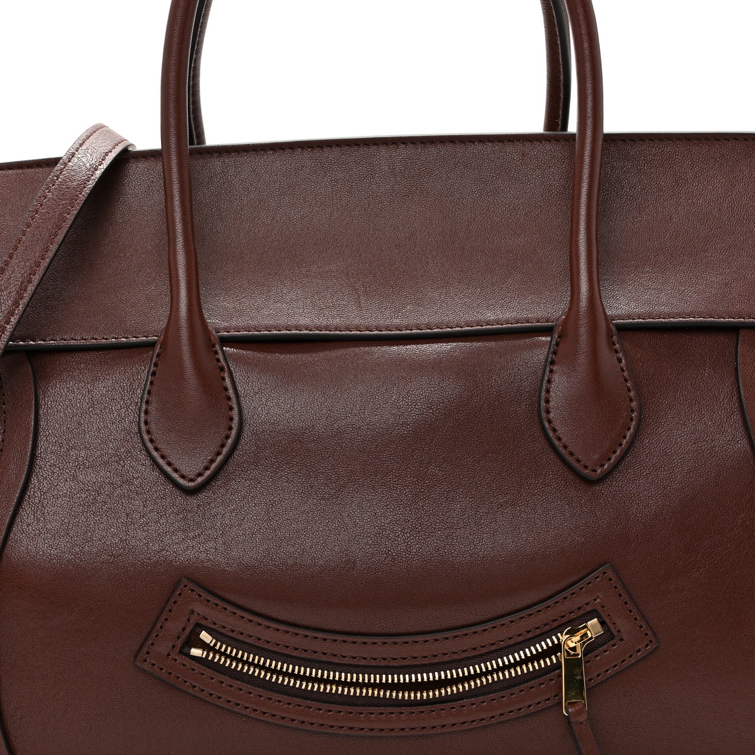 Celine Supple Shiny Lambskin Medium Smiling New Luggage Brick 7 of 9