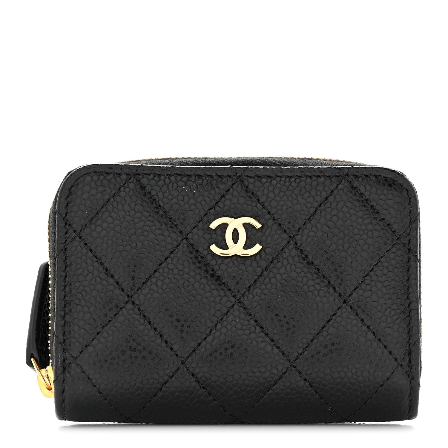 Chanel Caviar Quilted Zip Coin Purse Black 1 of 8