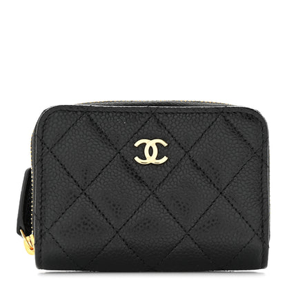 Chanel Caviar Quilted Zip Coin Purse Black 1 of 8