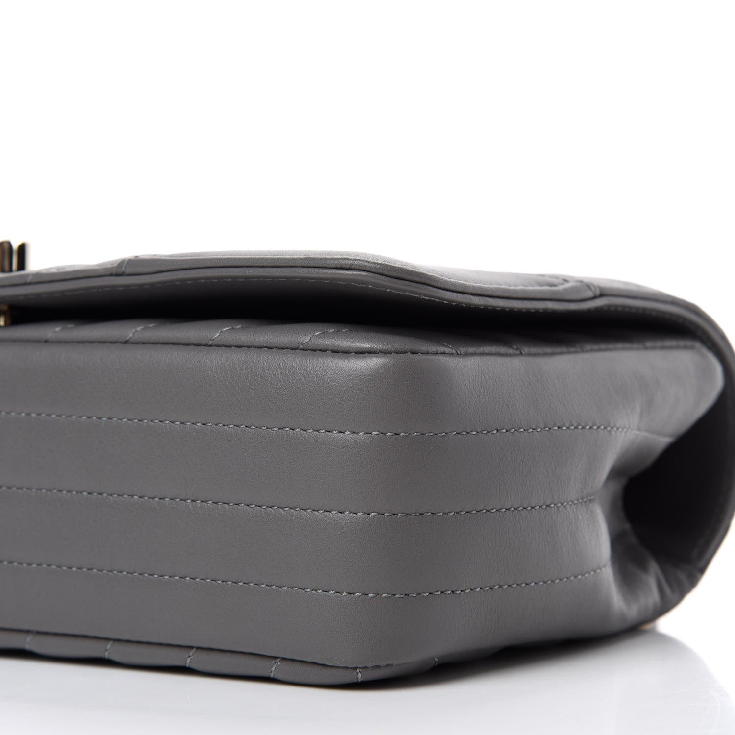 Chanel Calfskin Chevron Quilted Mini Statement Flap Grey 7 of 11