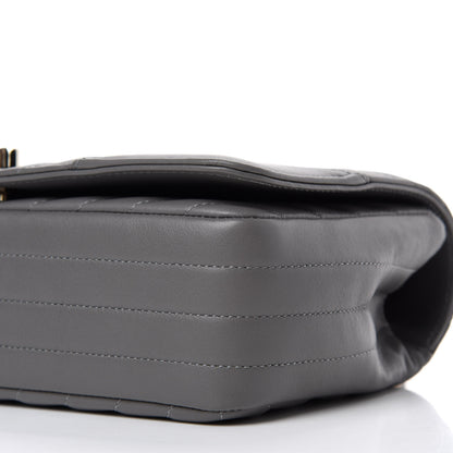 Chanel Calfskin Chevron Quilted Mini Statement Flap Grey 7 of 11