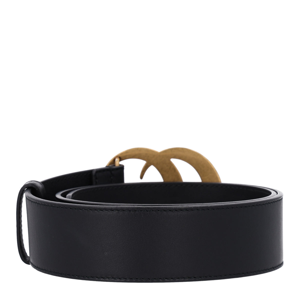 Gucci Moon Calfskin Pearl Double G Belt 75 30 Black Cream 2 of 5