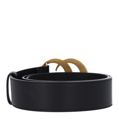 Gucci Moon Calfskin Pearl Double G Belt 75 30 Black Cream 2 of 5