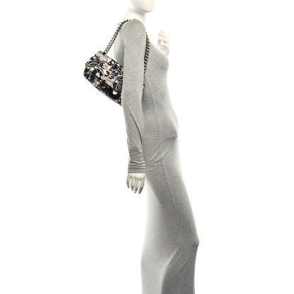 Chanel Satin Quilted Medium Kaleidoscope Flap Black White 2 of 11