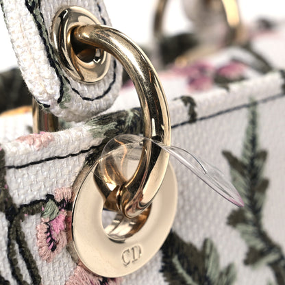 Christian Dior Canvas Embroidered Medium Lady D-Lite Ecru Multicolor 17 of 18