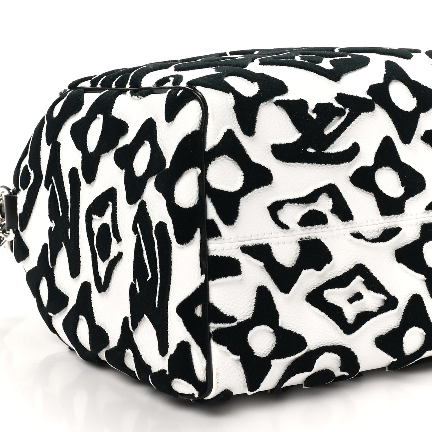 X UF Tufted Monogram Speedy Bandouliere 25 White Black