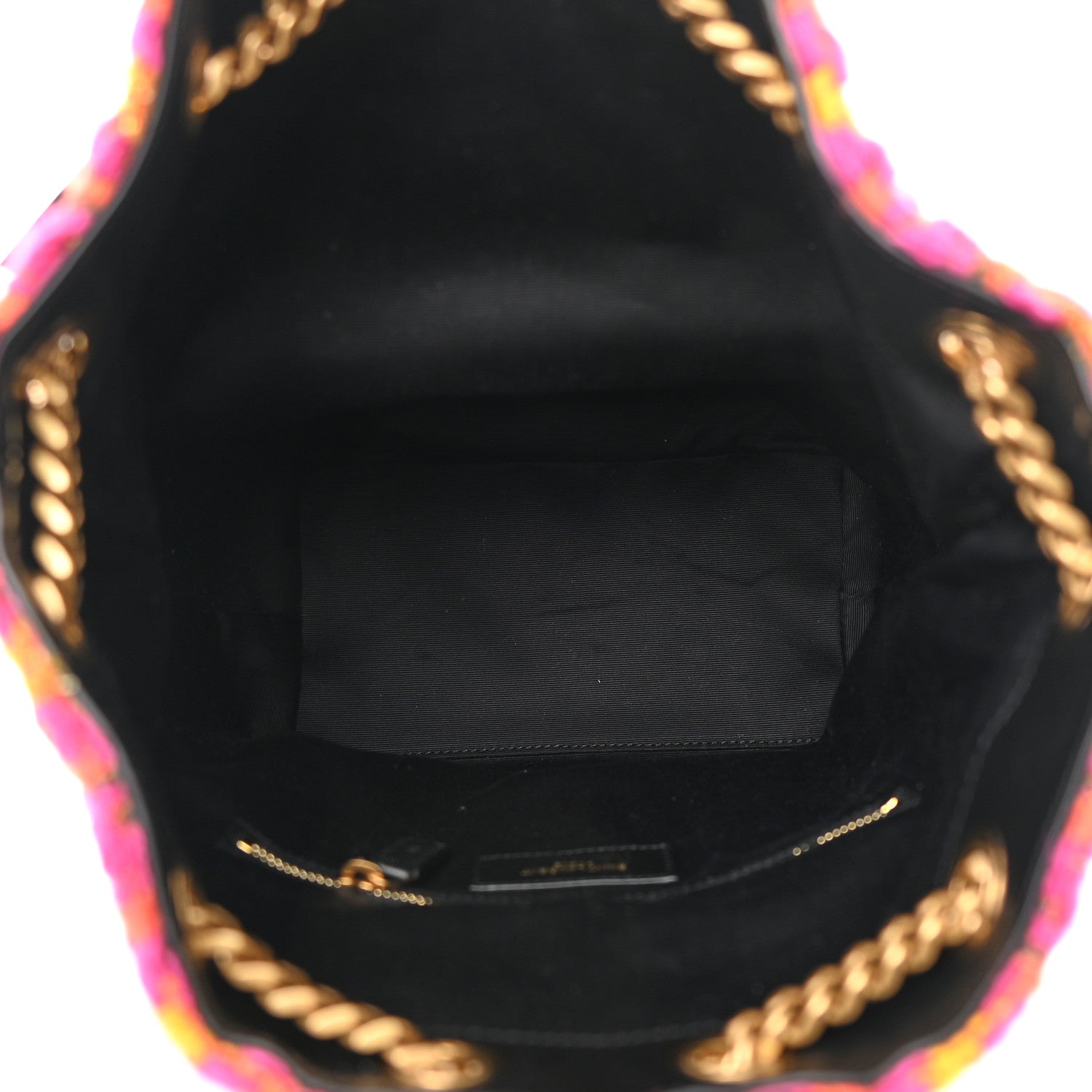 Saint Laurent Tweed Lambskin Matelasse Monogram Joe Backpack Black Rosso Multicolor 5 of 10