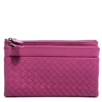 Bottega Veneta Nappa Intrecciato Double Zip Clutch Wallet Ametista 1 of 8