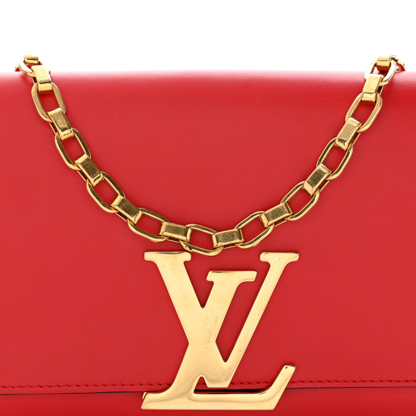 Calfskin Chain Louise MM Red