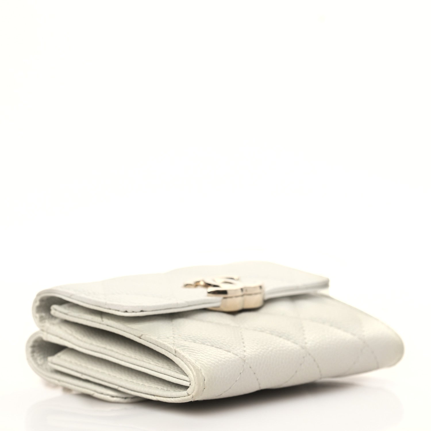 Chanel Caviar Quilted Card Holder On Chain White 4 of 8
