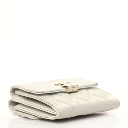 Chanel Caviar Quilted Card Holder On Chain White 4 of 8
