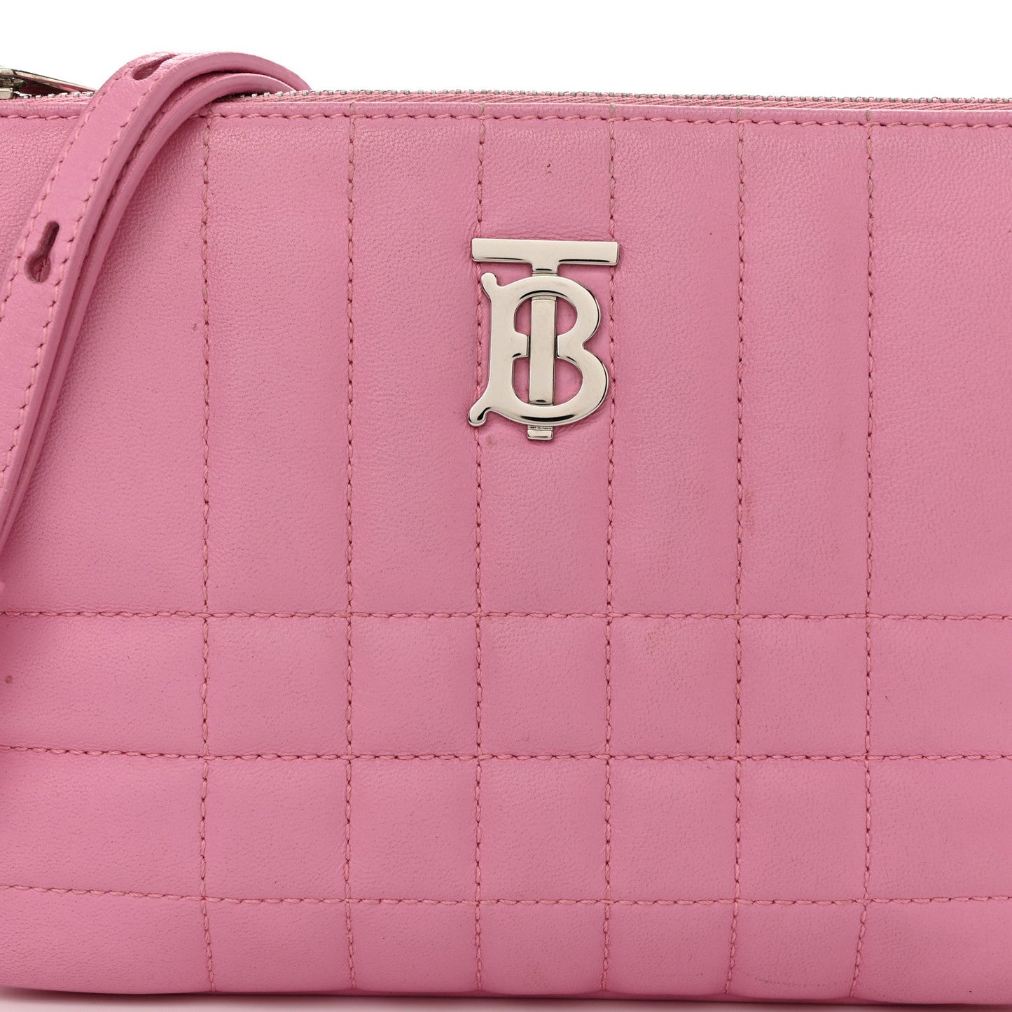 Lambskin Quilted Lola Double Pouch Crossbody Primrose Pink