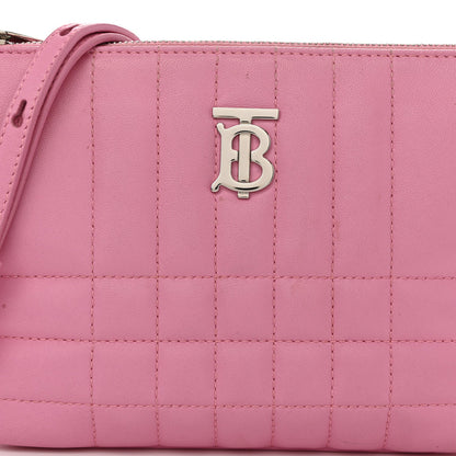 Burberry Lambskin Quilted Lola Double Pouch Crossbody Primrose Pink 7 of 10