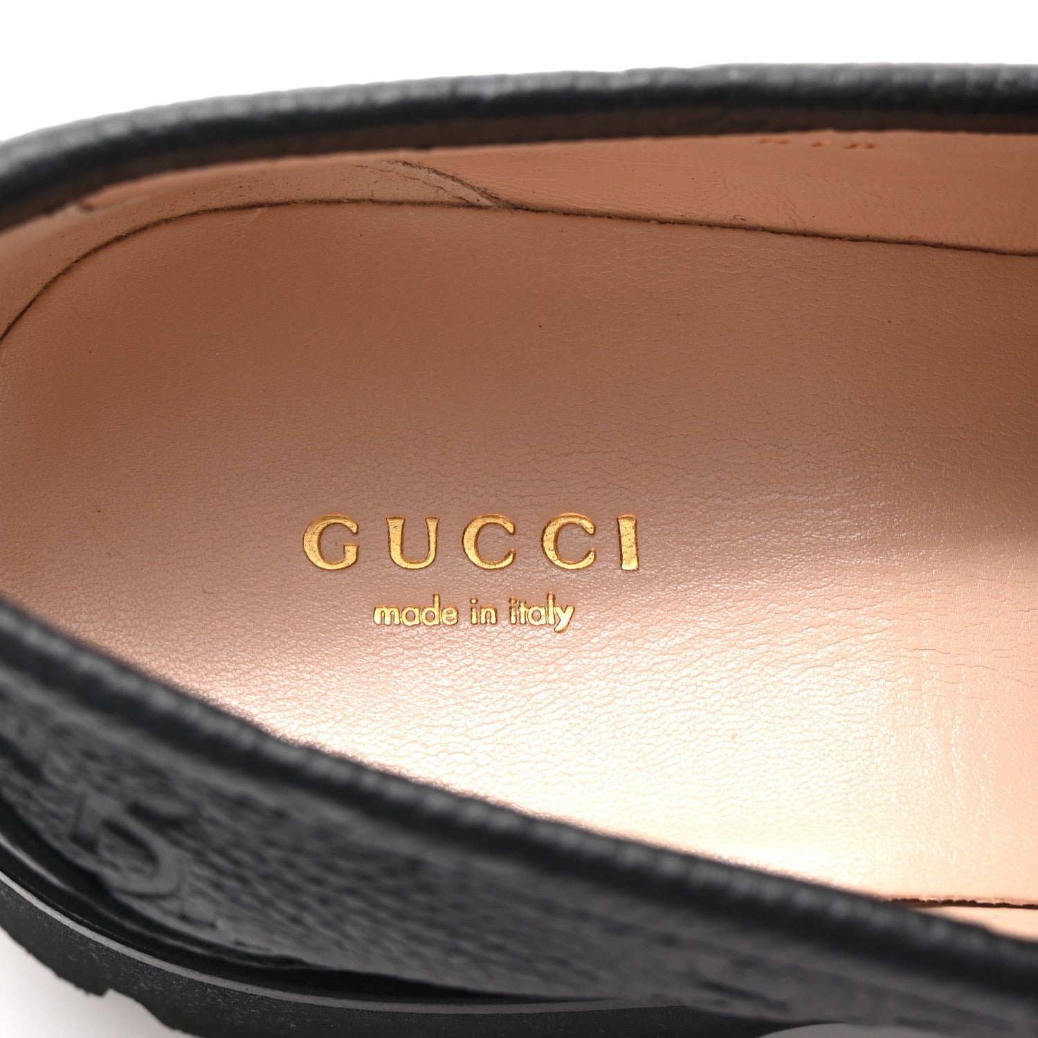 Gucci Piuma Calfskin Embossed Womens Platform Lug Sole Loafers 40 Black 8 of 10