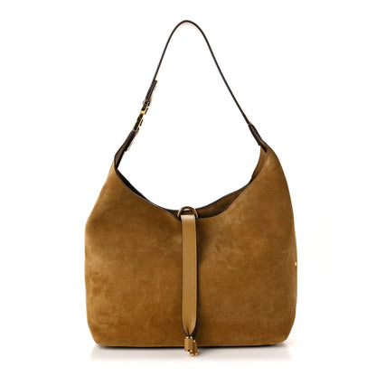 Chloe Suede Calfskin Small Marcie Hobo Bag Gold Khaki 1 of 10