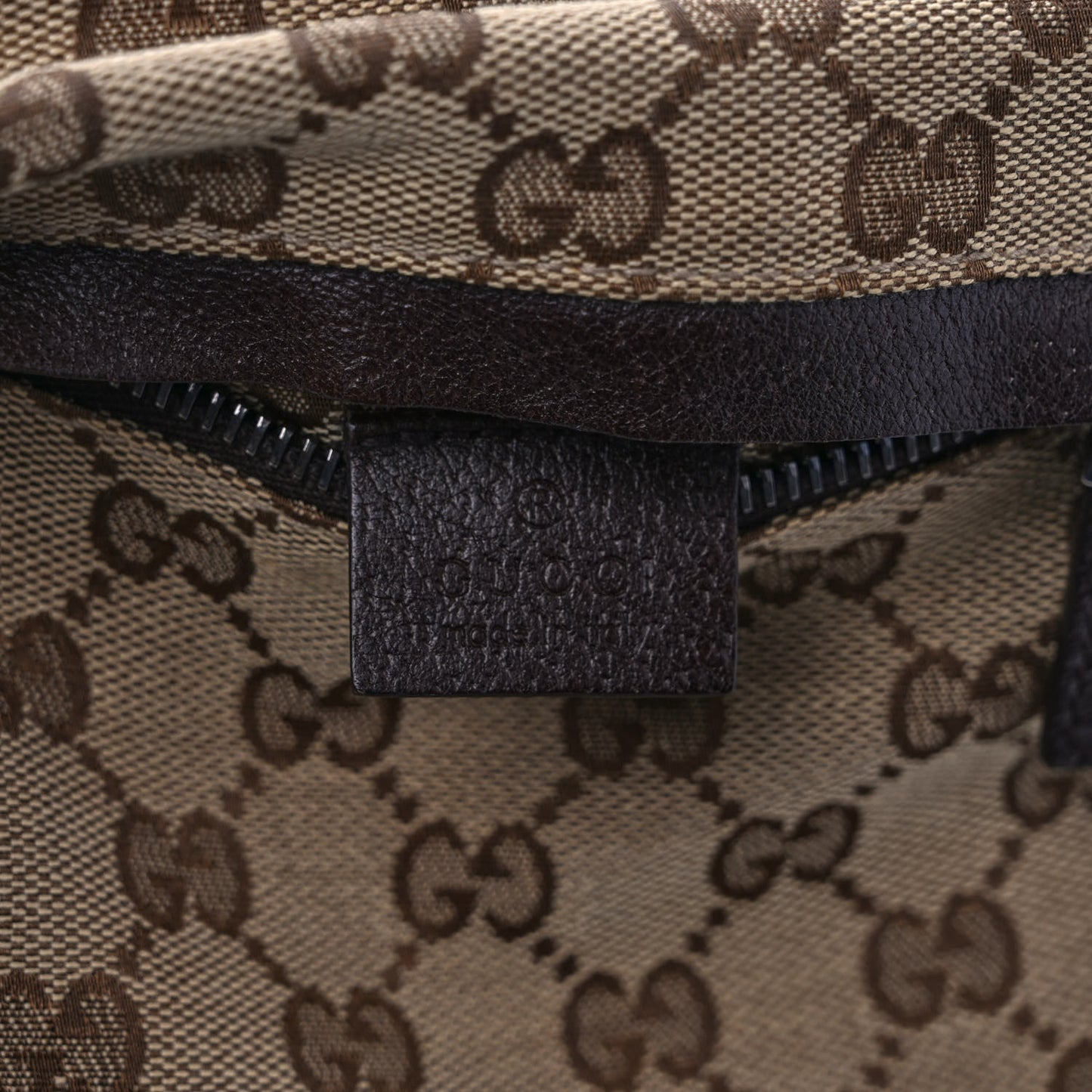 GG Monogram Double Pocket Belt Bag Dark Brown