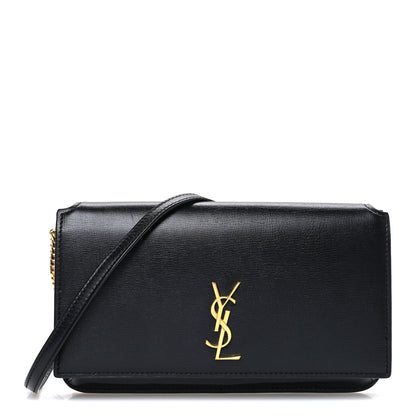 Saint Laurent Smooth Calfskin Monogram Phone Holder Crossbody Black 1 of 10