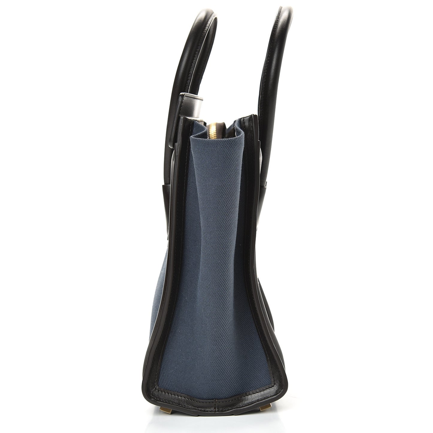 Textile Smooth Calfskin Micro Luggage Dark Blue Black