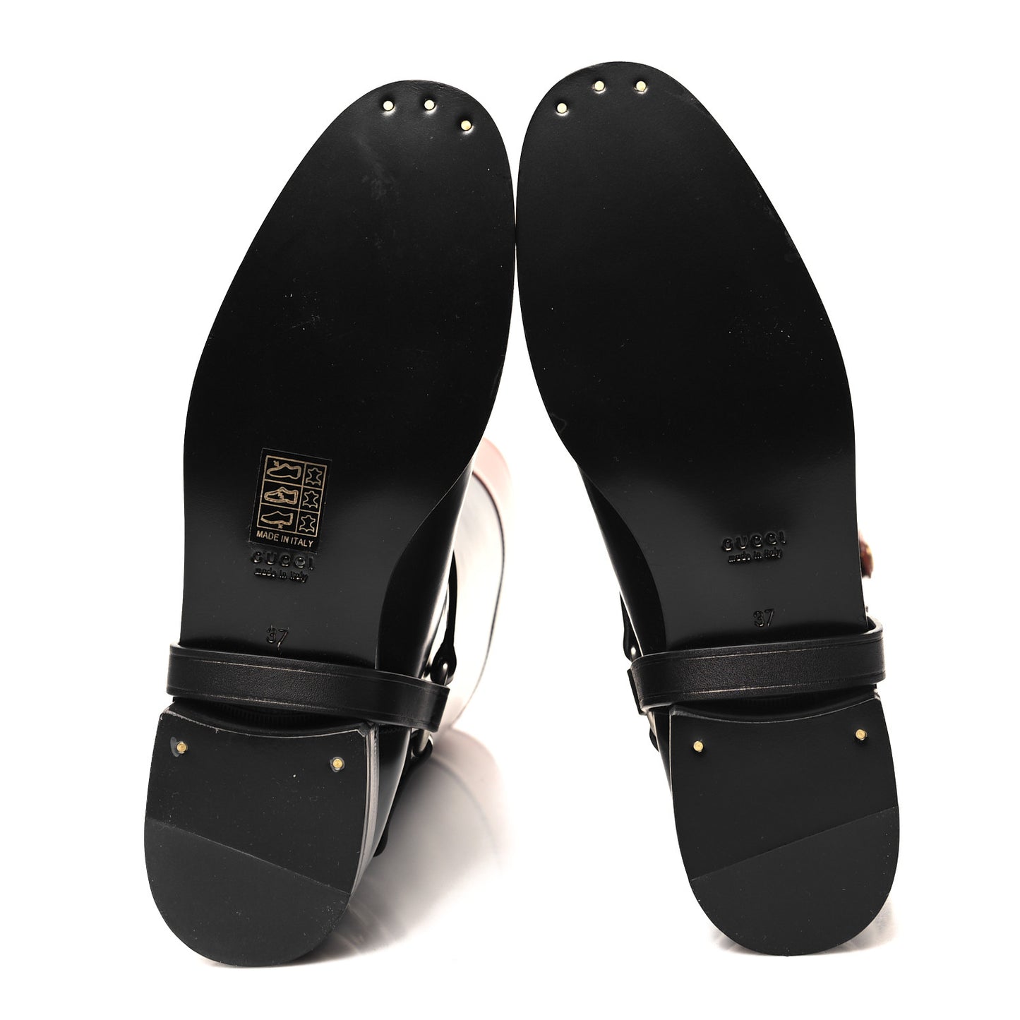 Calfskin Zelda Harness Riding Boots 37 Black Amber