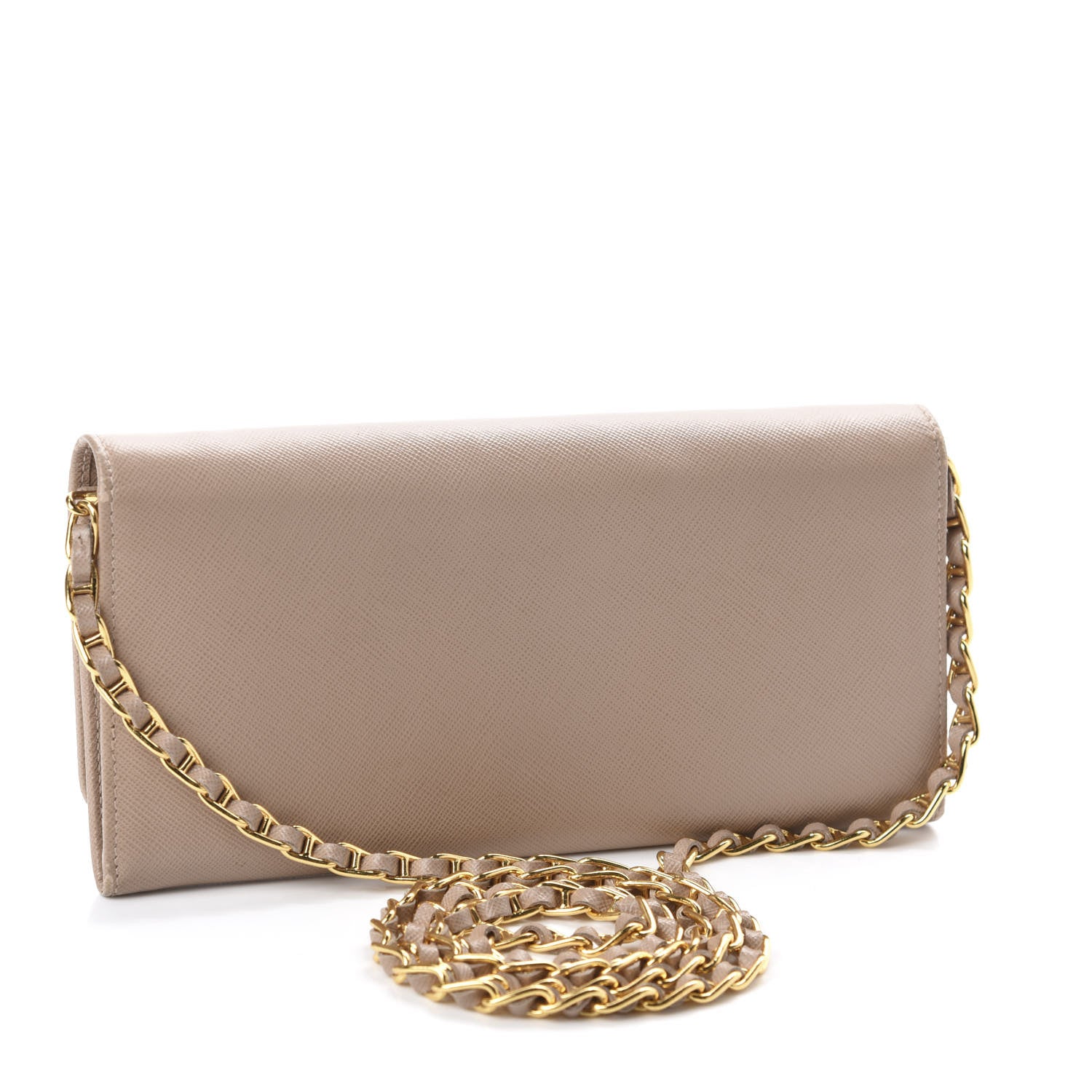 Prada Saffiano Metal Oro Chain Wallet Cammeo 3 of 11