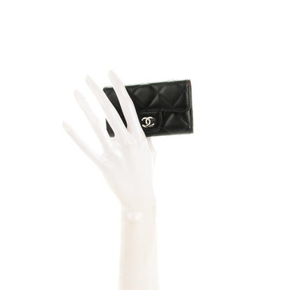 Chanel Lambskin Quilted 6 Key Holder Black 2 of 8