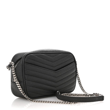 Saint Laurent Grain De Poudre Matelasse Monogram Mini Lou Camera Bag Asphalt 3 of 11