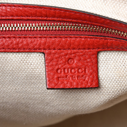 Gucci Pebbled Calfskin Medium Soho Boston Red 6 of 11
