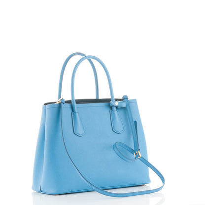 Prada Saffiano Cuir Medium Double Bag Mare Bluette 3 of 6