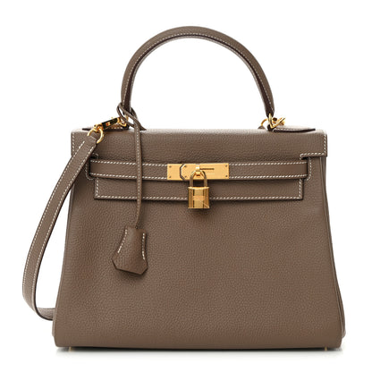 Hermes Togo Kelly Retourne 28 Etoupe 1 of 13
