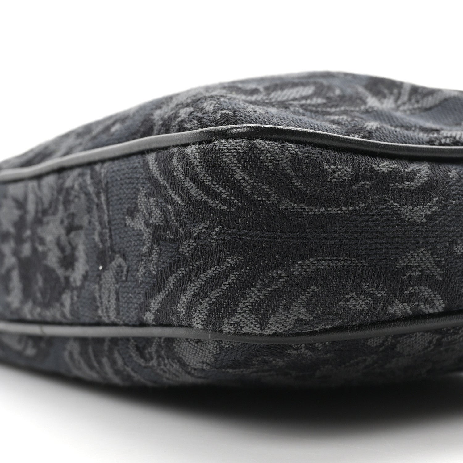 Versace Fabric Jacquard Calfskin Barocco Wristlet Pouch Black 9 of 10
