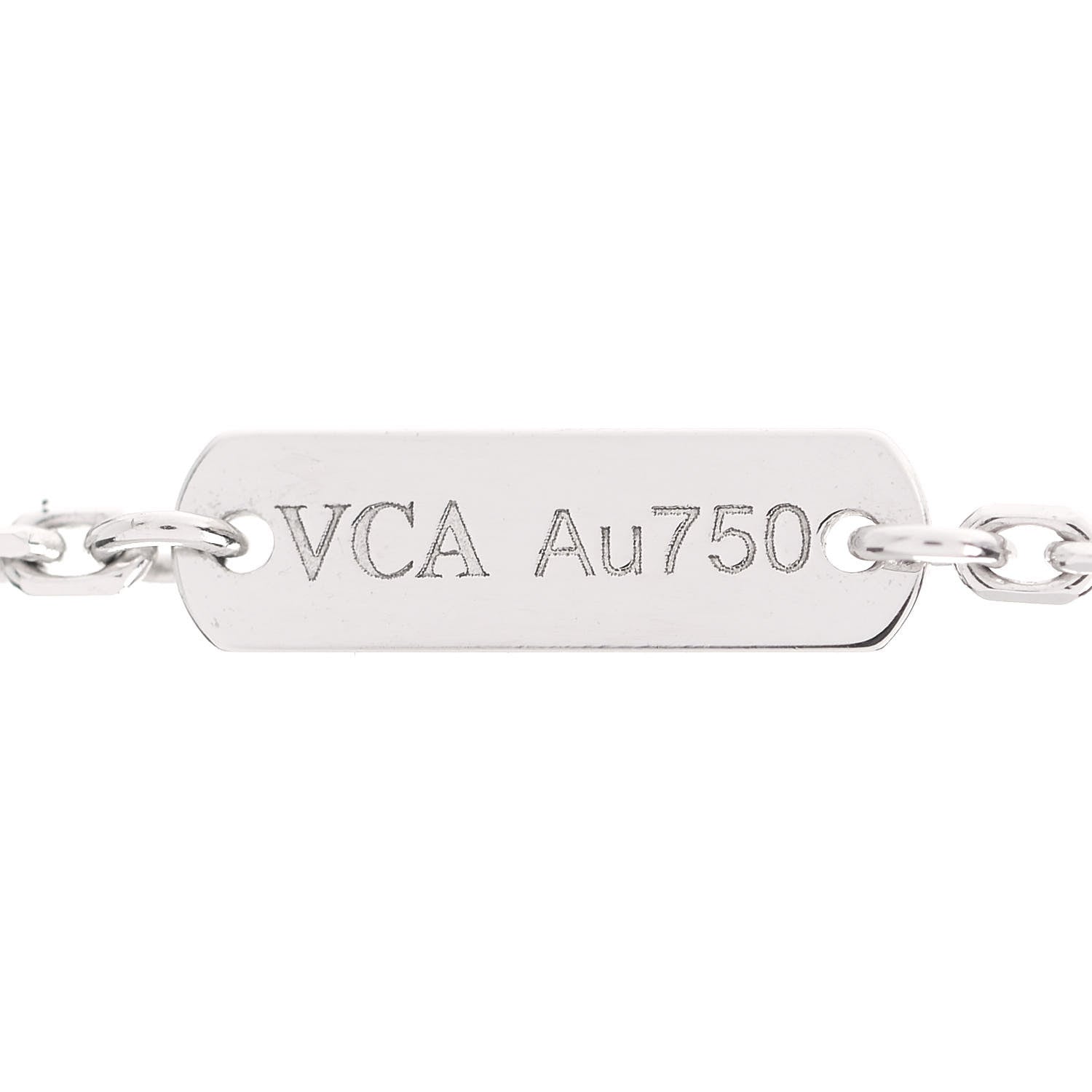 Van Cleef & Arpels 18K White Gold Mother of Pearl Vintage Alhambra Pendant Necklace 5 of 7