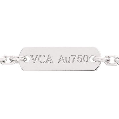 Van Cleef & Arpels 18K White Gold Mother of Pearl Vintage Alhambra Pendant Necklace 5 of 7