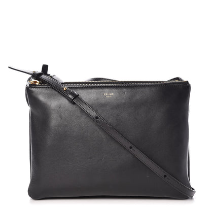 Celine Lambskin Large Trio Crossbody Bag Black 1 of 12