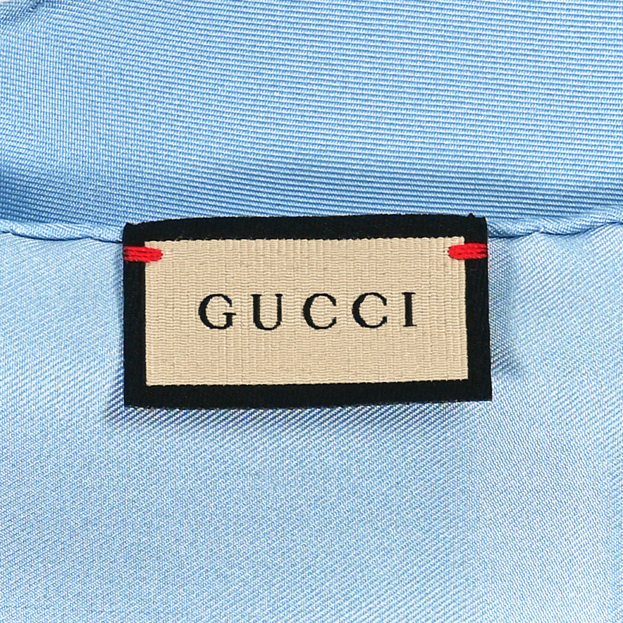 Silk Twill GG Monogram Special Florio Square Scarf Beige Sky Blue