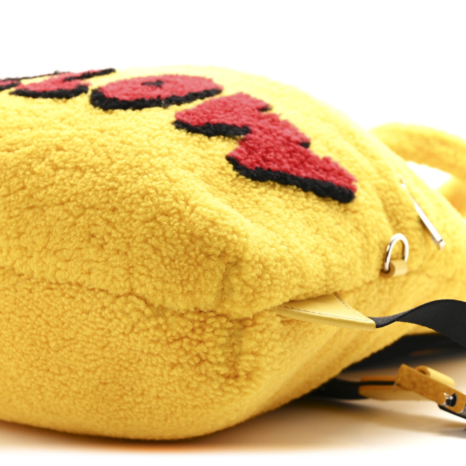 Fendi Shearling Calfskin Vocabulary Drawstring Backpack Yellow