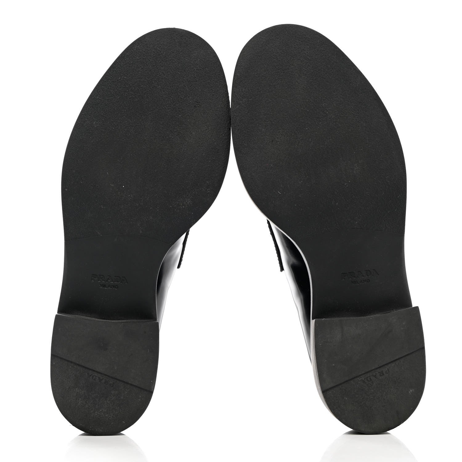 Prada Spazzolato Metal Triangle Logo 50mm Loafers 38.5 Black 5 of 12