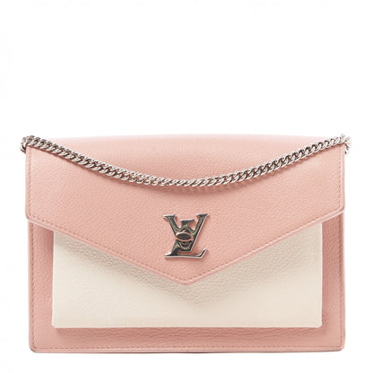 Louis Vuitton Calfskin My Lockme Chain Pochette Rose Ballet White 1 of 11