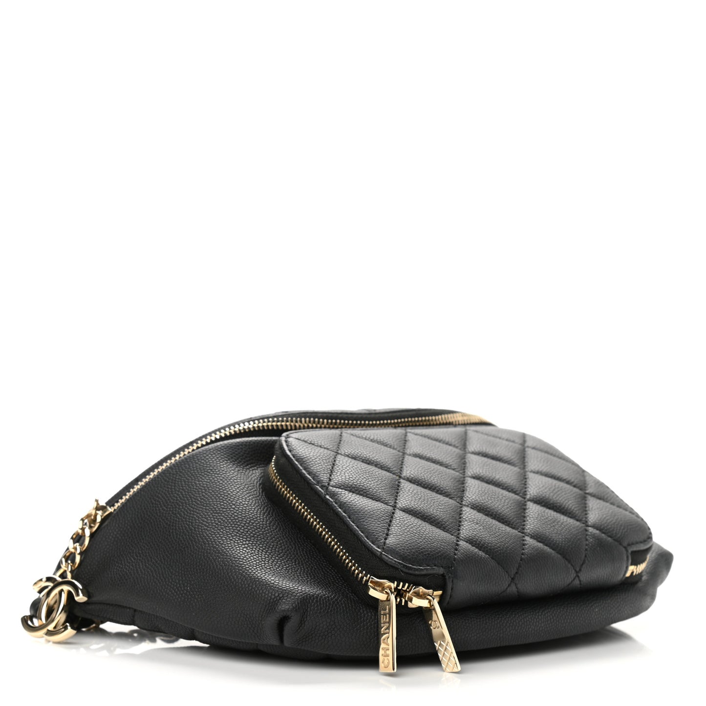 Caviar Quilted Business Affinity Waist Belt Bag Black