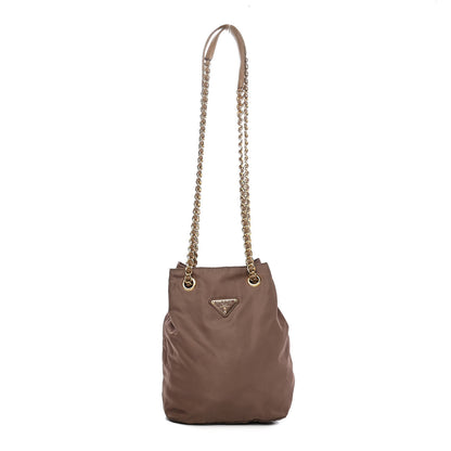Prada Tessuto Nylon Chain Shoulder Bag Brown 3 of 23