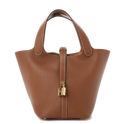 Hermes Taurillon Clemence Picotin Lock 18 PM Gold 1 of 8