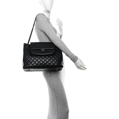 Chanel Lambskin Quilted Front Flap Tote Black 2 of 12