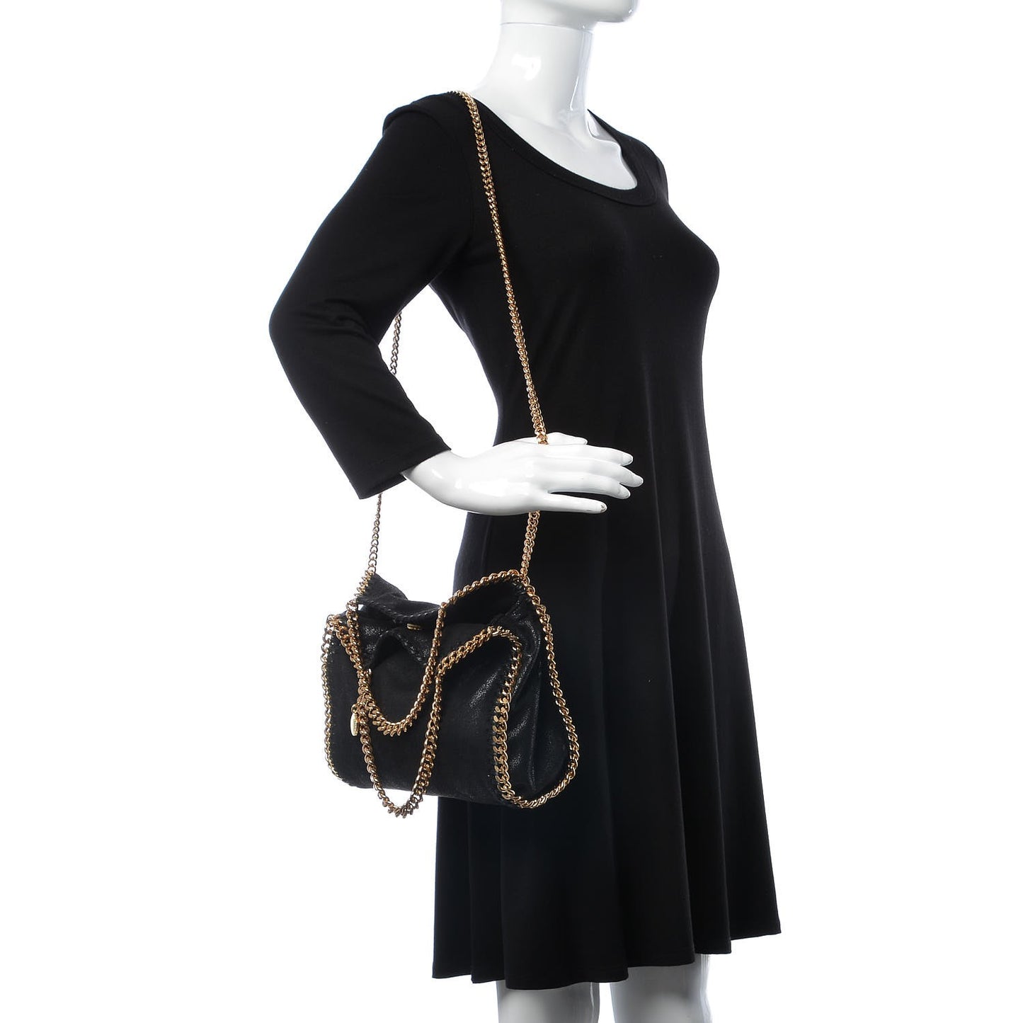 Mini Falabella Fold Over Tote Black