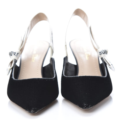 Christian Dior Shiny Velvet Ribbon J'Adior Slingback 65mm Pumps 36 Black 2 of 10