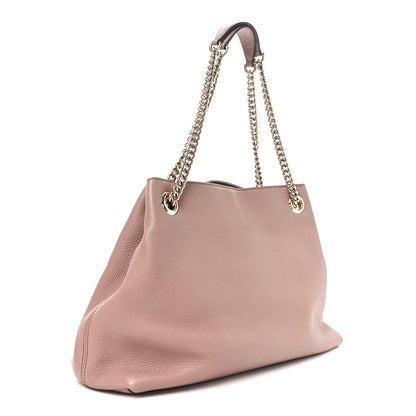Gucci Pebbled Calfskin Medium Soho Chain Shoulder Bag Dark Cipria 3 of 10