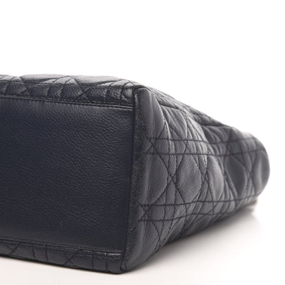Christian Dior Grained Calfskin Cannage Medium Supple Lady Dior Navy 9 of 13