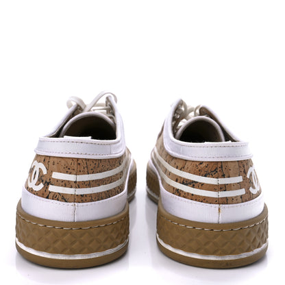 Chanel Cork Jetty Sneaker 41 Brown White 6 of 10