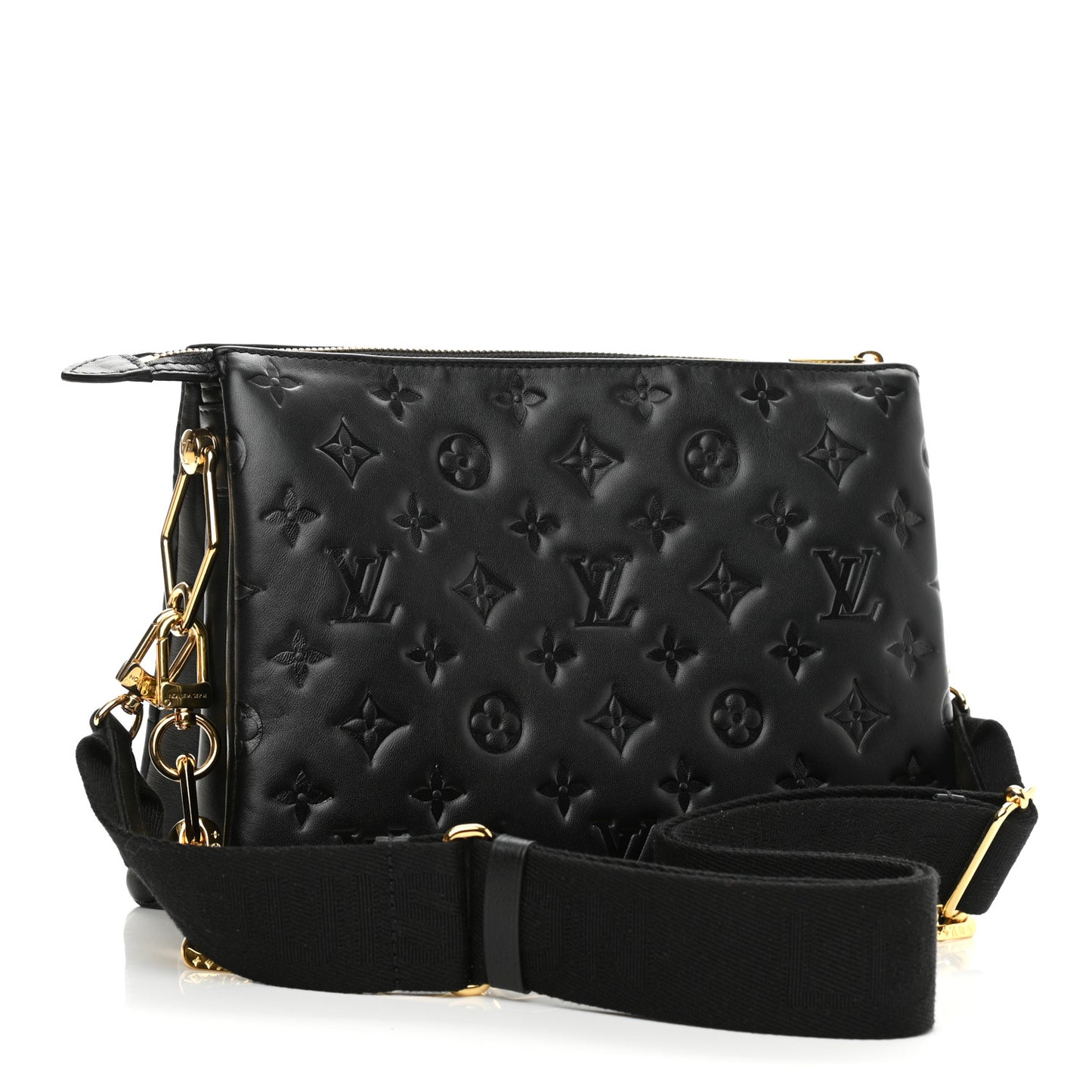 Lambskin Embossed Monogram Coussin PM Black