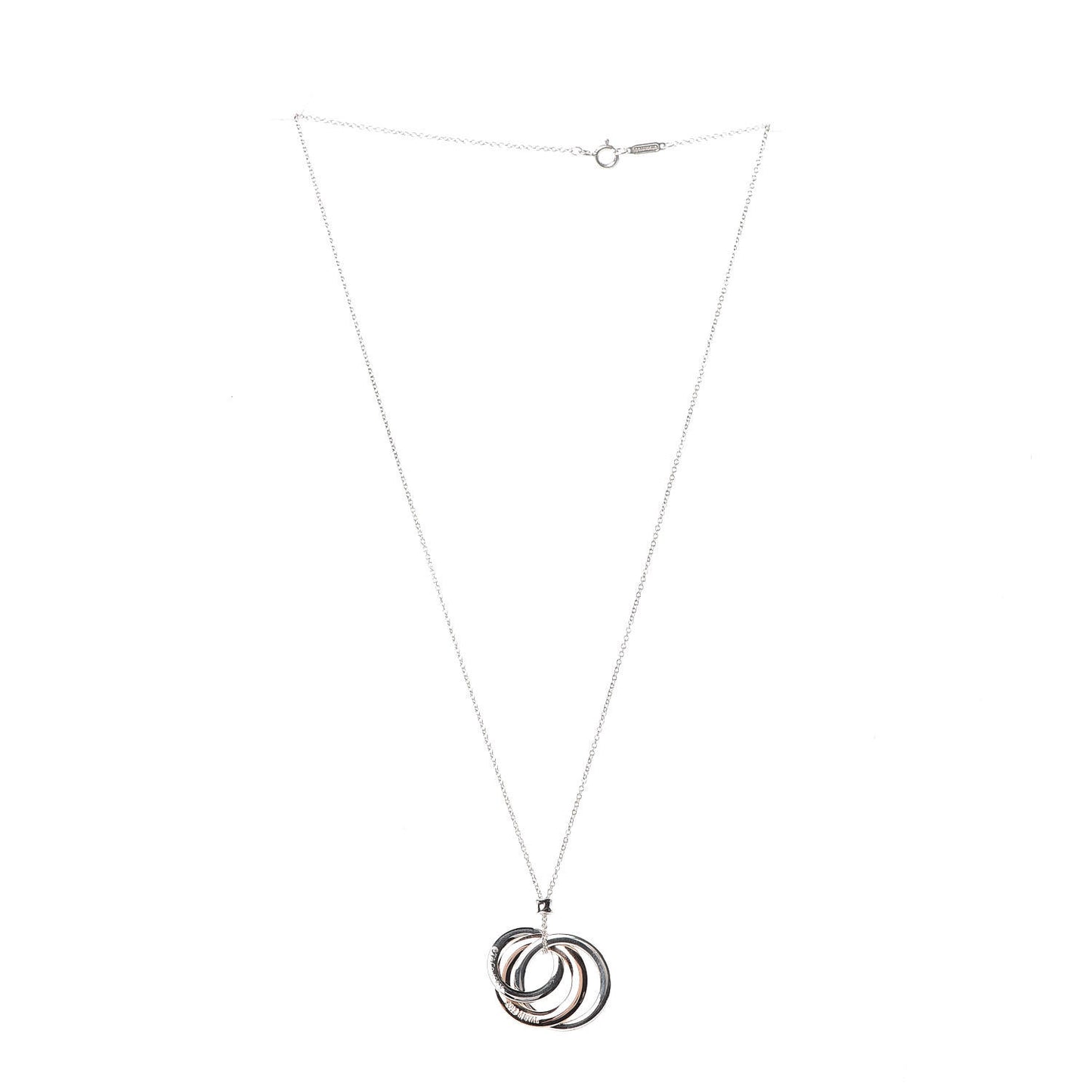 Sterling Silver Rubedo Small Interlocking Circles Pendant Necklace